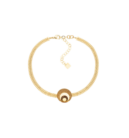 Choker Lúmen - Ouro 18k, Smoked Topaz