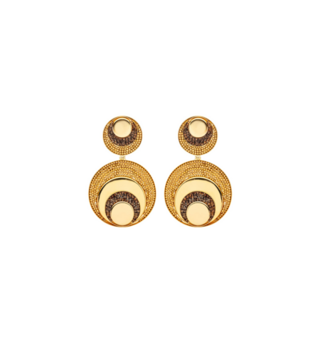 Brinco Lúmen Maxi - Ouro 18k, Smoked Topaz