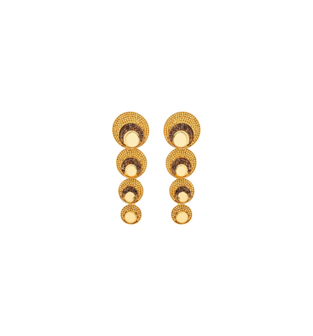 Brinco Lúmen Longo - Ouro 18k, Smoked Topaz