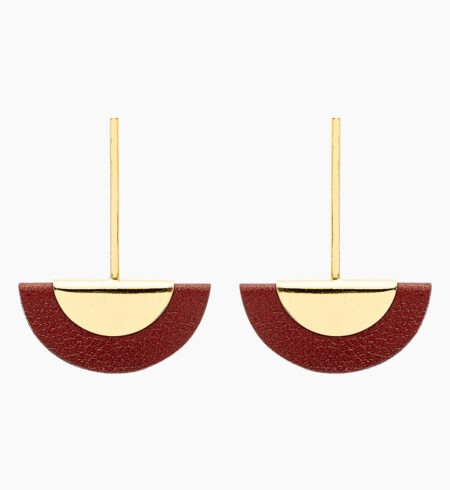 Brinco Modernité Maxi - Ouro 18k, Burgandy